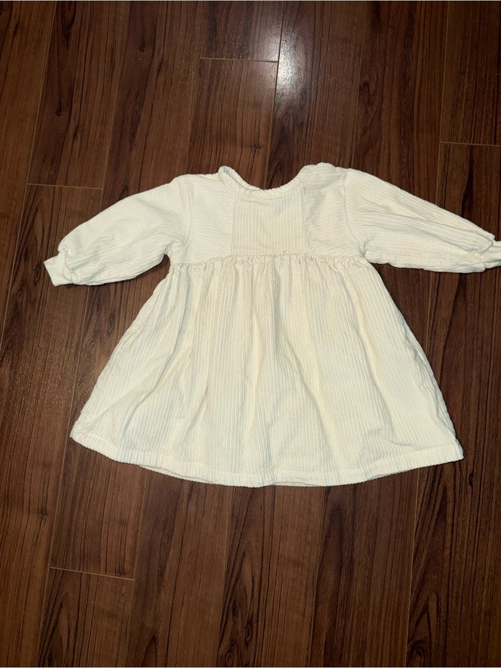 Avenue Cream Corduroy Ruffle Baby Dress